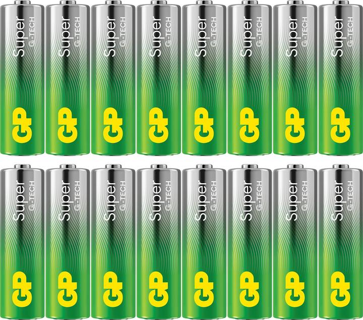 Actual product image GP Batteries GP Super Alkaline Battery, Size AA, LR6, 1.5V, 16-pack (16 pcs., AA)
