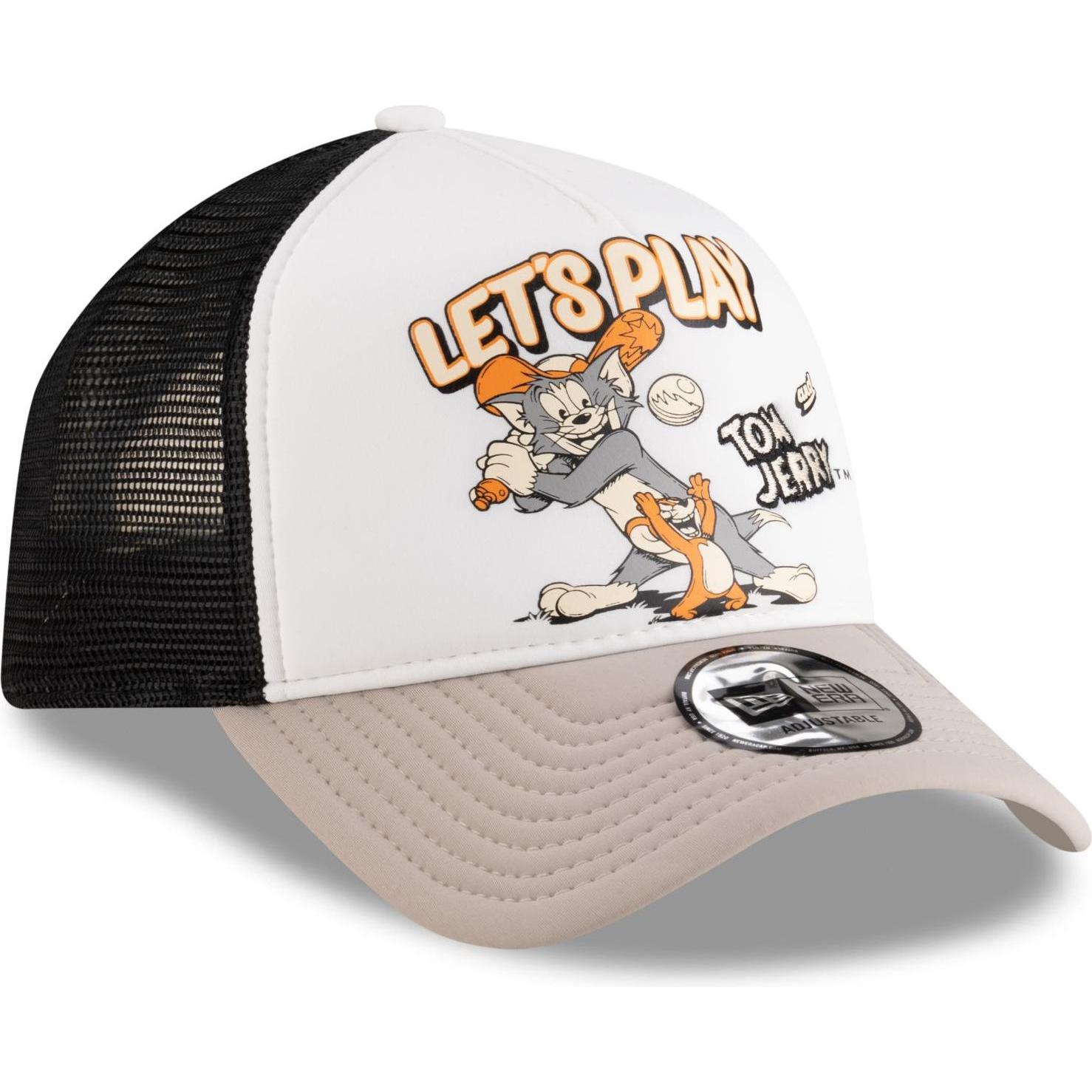 Thumbnail - New Era, Herren, Cap, A-Frame Mesh Trucker Cap - TOM & JERRY, Weiss