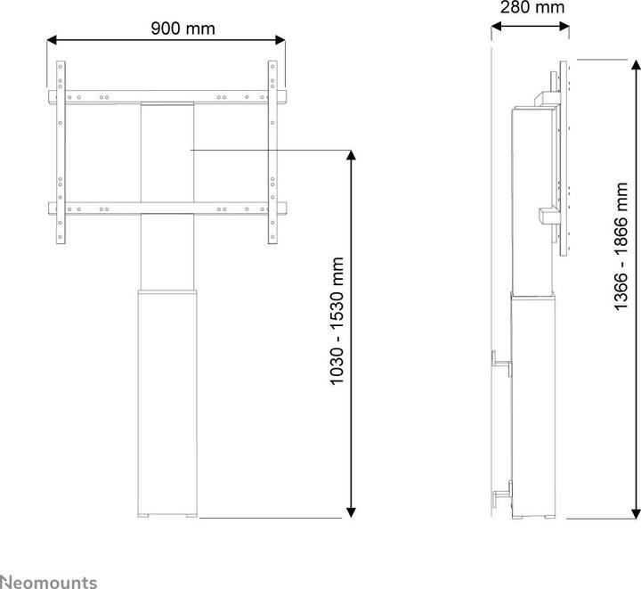 Image du produit Neomounts PLASMA-W2250SILVER Support mural électrique pour écran VESA 200x200 à 800x600 couleur argent
