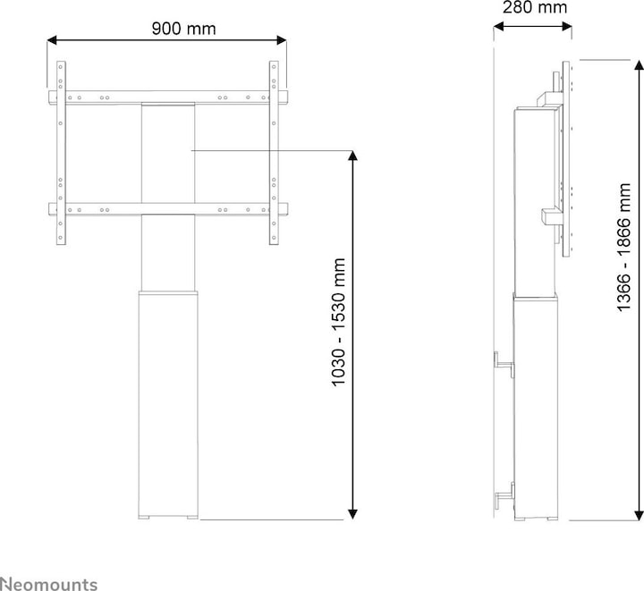 Immagine prodotto Neomounts PLASMA-W2250SILVER Supporto elettrico da parete per display VESA da 200x200 a 800x600 Colore argento