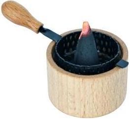 Image du produit Crottendorfer 2034 - Petit pot d'encens en bois, avec tamis métallique pour encens Gr. M, XL, XXL