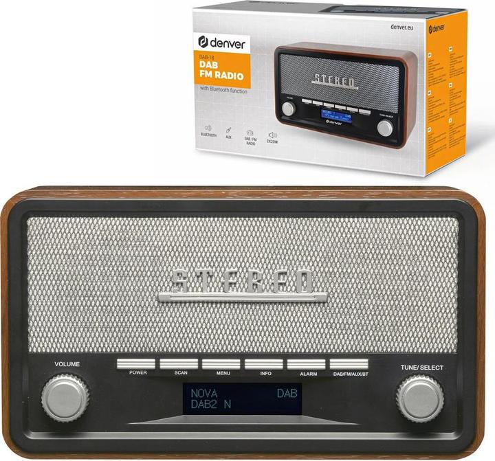 Image du produit Denver DAB-18 (DAB+ DAB, FM, Bluetooth)