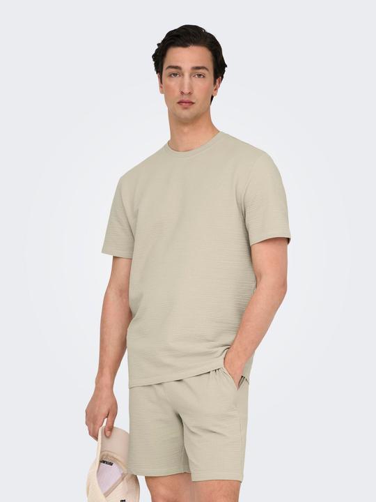 Actual product image Only & Sons Onskian Life Reg Seersucker Ss Tee (L)