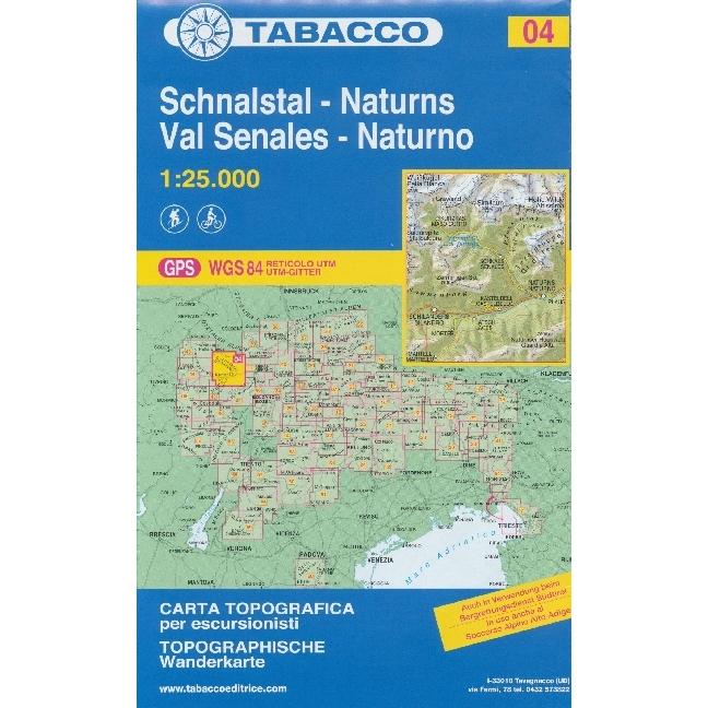 Tabacco Wandern 1 : 25 000 Schnalstal / Val Senales - Naturns / Naturno, Landkarte