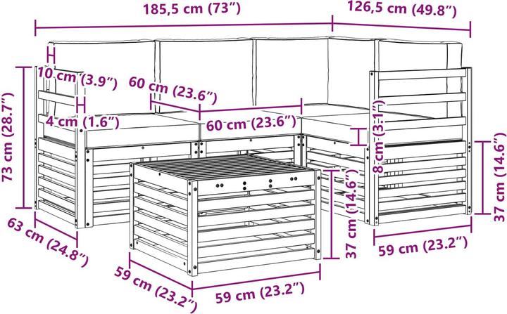 Produktbild vidaXL Outdoor-Sofagarnitur