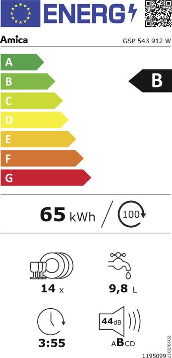 Label énergétique Amica Geschirrspüler