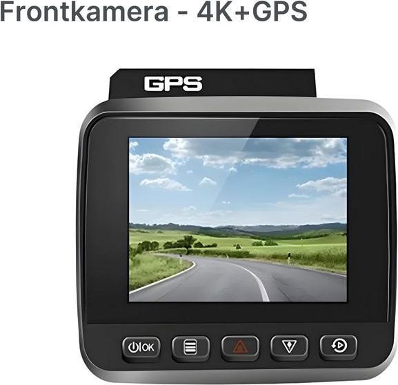 Immagine prodotto Hermex 4K Dual-Dashcam Onboard-Kamera Autofront-Kamera Nachtsichtkamera Auto (Visione notturna, Ricevitore GPS, Display integrato, WiFi, UHD 4K)