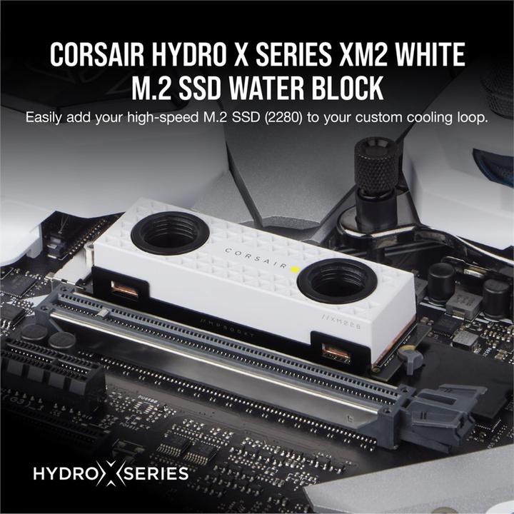 Immagine prodotto Corsair M.2 water block, XM2 2280 White