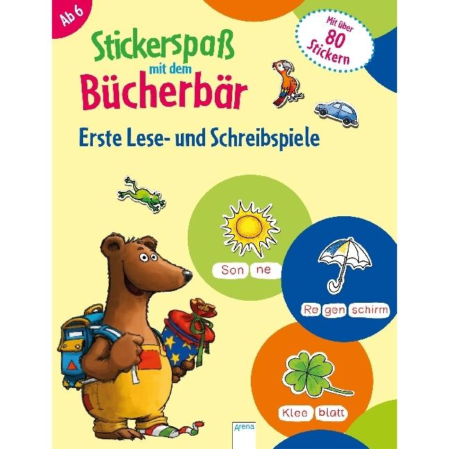 Arena Stickerspass mit dem Bücherbär. Erste Lese- und Schreibspiele (80 Sticker) (7139495)
