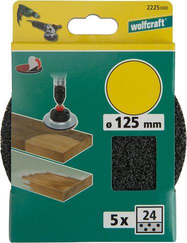 Produktbild wolfcraft 5 Haft-Schleifscheiben SiC K24 ø125mm (24)