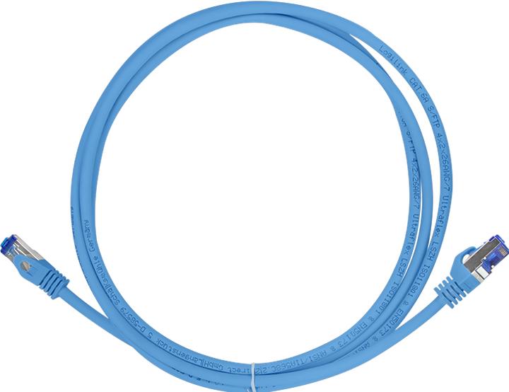 Actual product image LogiLink Patch cord Ultraflex, Cat.6A, S/FTP, 10 m, blue withCat.7 raw cable, extra flexible & soft cable m (S/FTP, CAT6a, 10 m)