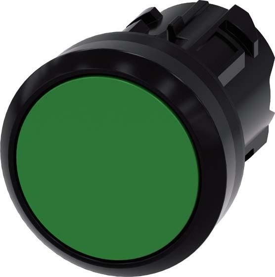 Actual product image Siemens Pushbutton, 22mm, round, plastic, green