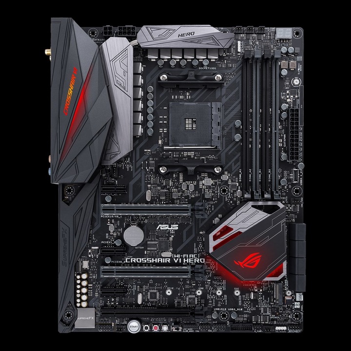 Produktbild ASUS Rog Crosshair Vi Hero Wifi (AM4, AMD X370, ATX)