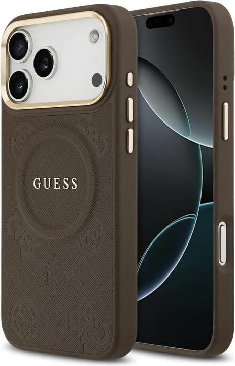 Produktbild Guess PU Leather Peony Pattern Case für Apple iPhone 17 Pro Max - brown (Apple iPhone 17 Pro Max)