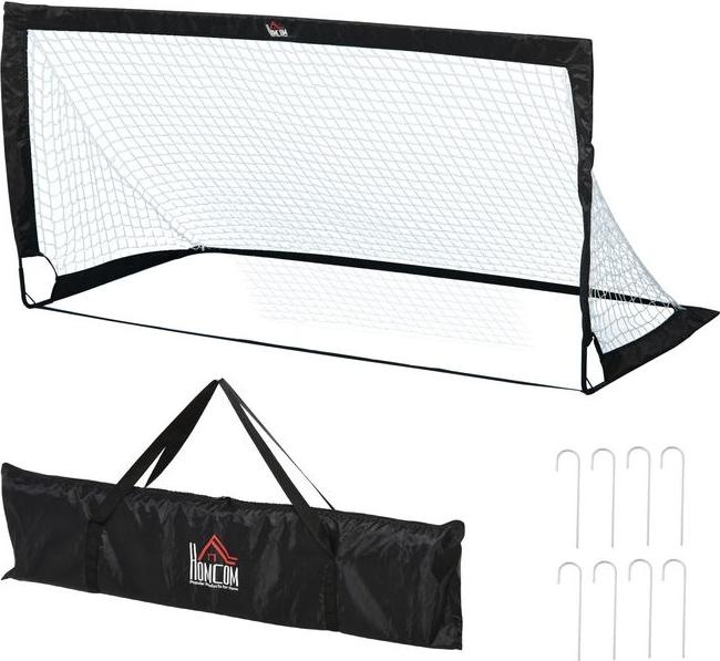 Immagine prodotto Swisshandel24 Porte da calcio, rete da calcio, set di 2 mini porte, pieghevoli, acciaio, Tetrolon, nero, 186 x 90