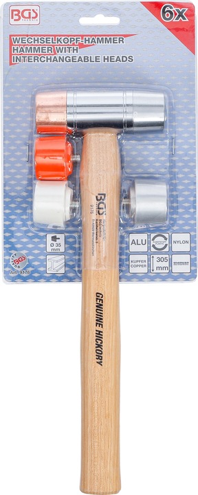 Immagine prodotto BGS Martello a testa intercambiabile Manico in Hickory Ø 35 mm (1310 g)