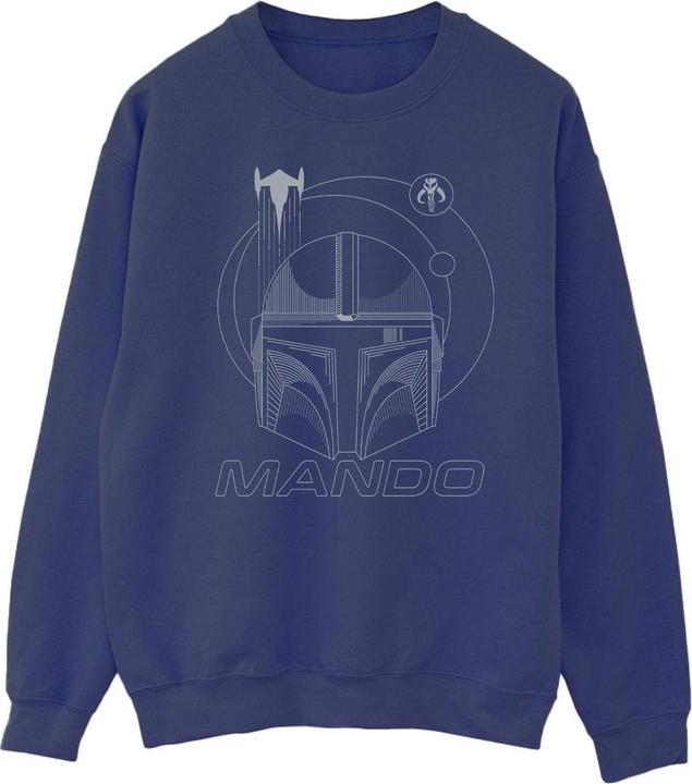 Actual product image Star Wars Mens The Mandalorian Rings Helmet Sweatshirt (L)