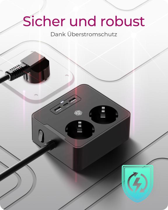 Actual product image Icy Box Tischhalterung (2x, CEE 7/3, 1.90 m)