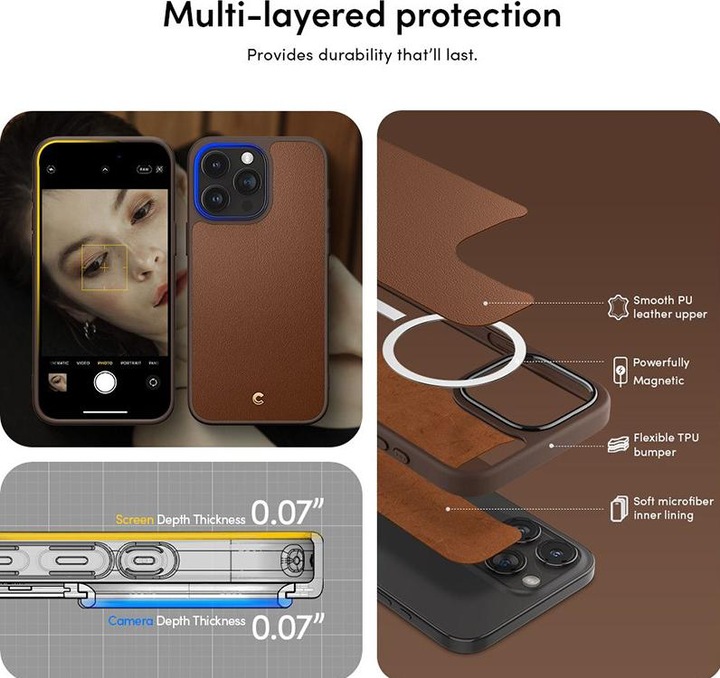 Produktbild Cyrill Kajuk MAG iPhone 15 Pro 6.1" Magsafe saddle brown ACS06771 (Apple iPhone 15 Pro)
