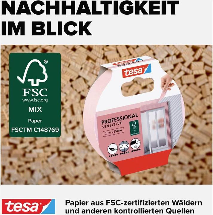 Immagine prodotto tesa 2x Nastro da pittore SENSIBILE (25 mm)