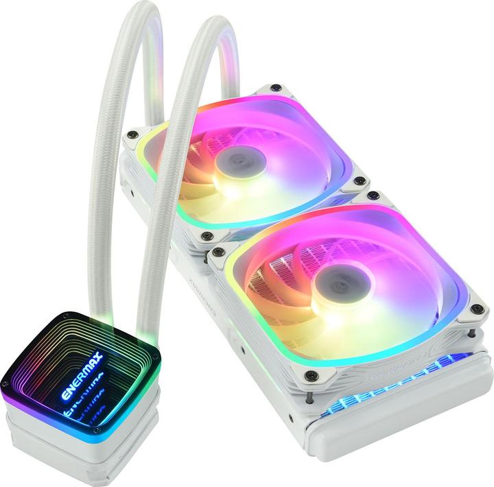 Actual product image Enermax AQUAFUSION ADV ARGB Snow White 240 AIO CPU Water Cooling Intel LGA1700 AM5 Ready,250W+ TDP