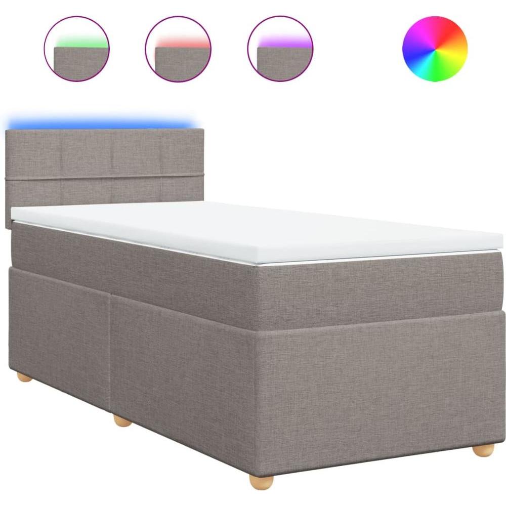 Thumbnail - VidaXL, Bett, Bo x springbett mit Matratze 100 x 200 cm Stoff (100 x 200 cm)