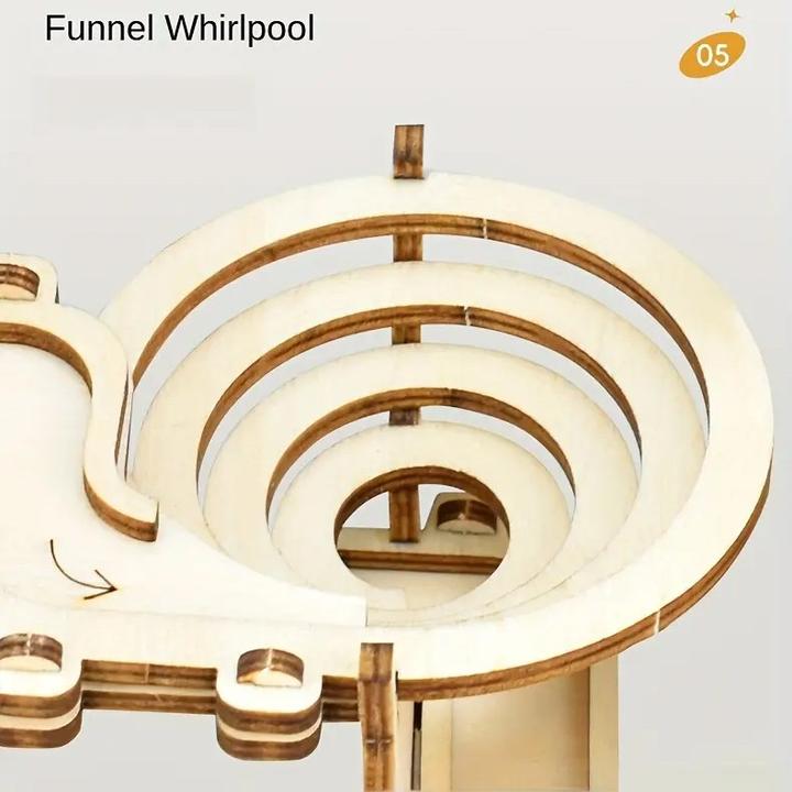 Produktbild The Toy Company 3D Holz Kugelbahn, Murmelbahn Puzzle aus Holz, batteriebetrieben