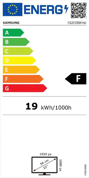 Energy Label Samsung F22T350FHU (1920 x 1080 pixels, 22")