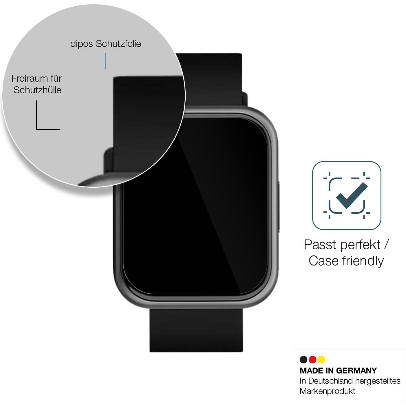 Dipos Displayschutz Anti-Shock, Smartwatch Schutzfolie, Transparent