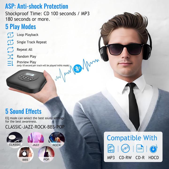 Produktbild Shenzhen Tragbarer CD-Player mit Bluetooth & Lautsprecher