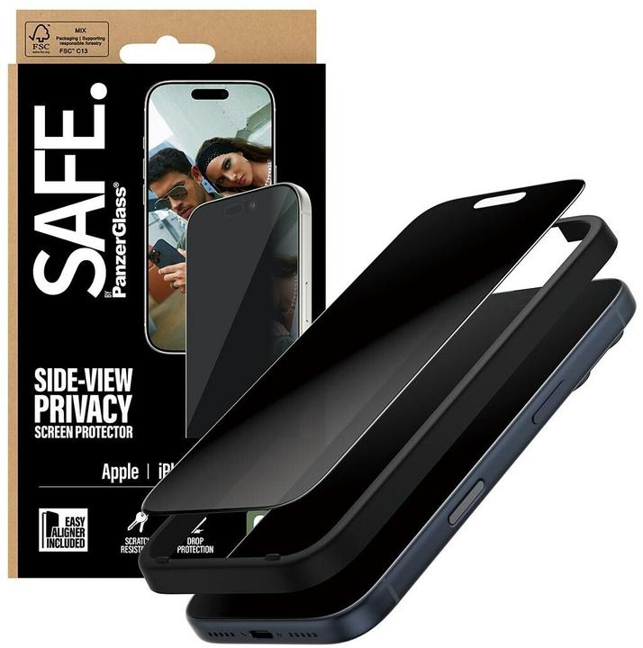 Actual product image PanzerGlass SAFE. by ® Privacy Screen Protector iPhone 17 Pro | Ultra-Wide Fit w. EasyAligner (1 Piece, Apple iPhone 17 Pro)