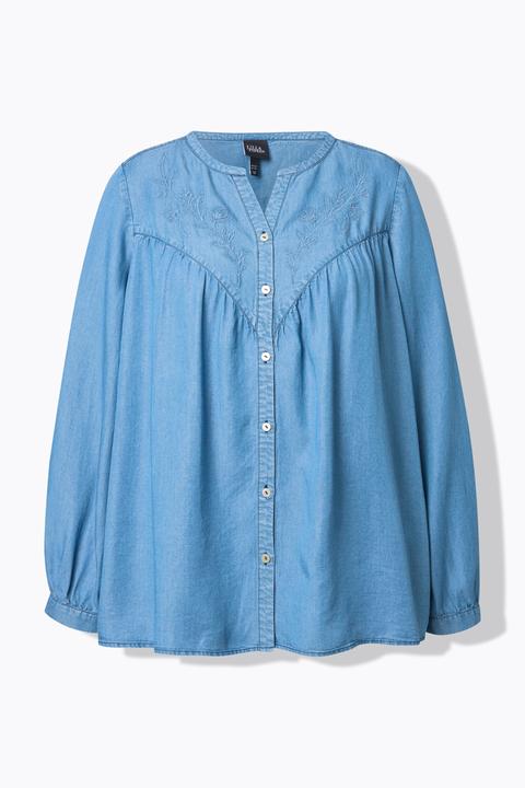 Actual product image Ulla Popken Embroidered Denim Blouse (60)