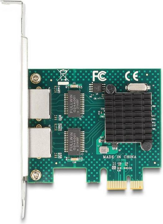Actual product image Delock PCI Express x1 card to 2 x RJ45 Gigabit LAN BCM (PCIe)