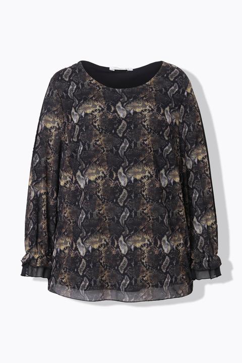 Immagine prodotto Miamoda Bluse, Mesh mit Alloverdruck, weiter Langarm (42)