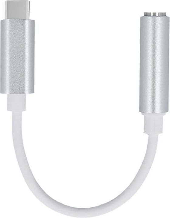Actual product image Setty adapter USB-C - audio jack 3,5mm white (USB Type C, 3.5mm jack)