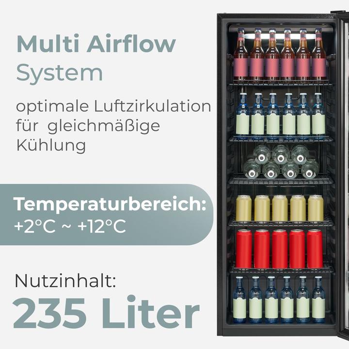 Image du produit Bomann KSG 7292 schwarz Glastürkühlschrank 143cm (235 l)