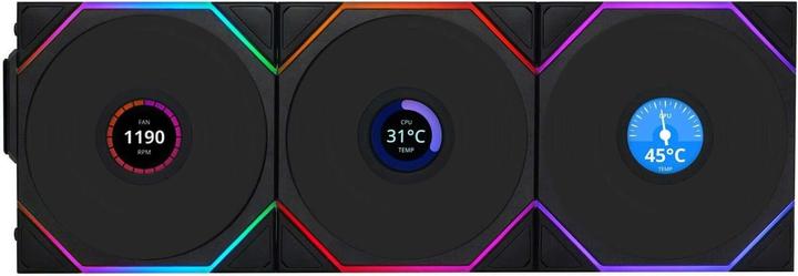 Produktbild Lian-Li UNI FAN TL Wireless LCD Lüfter, ARGB, PWM, 3er-Pack inkl. Controller - Reverse Blade, 120mm (120 mm, 3 x)