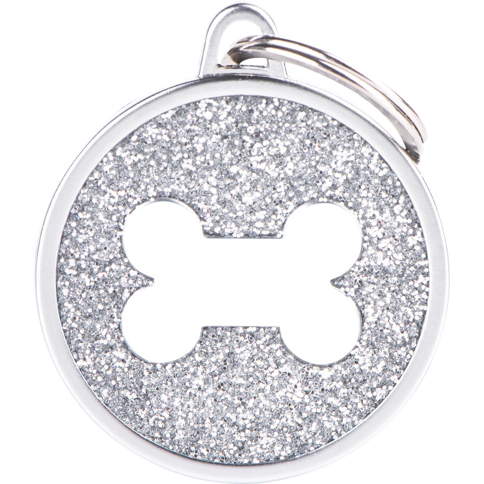 Myfamily MyFa tegn shine, cirkel stor med hvid ben, hvid (Cane), Collare + Guinzaglio