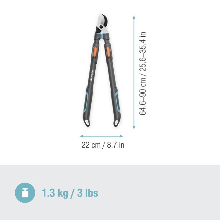 Actual product image Gardena Astschere TeleCut Pro L (grau/türkis, 65cm - 90cm)