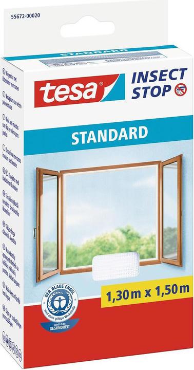 Actual product image tesa 3x STANDARD insect screen for windows, with Velcro tape, without drilling (130 x 150 cm)