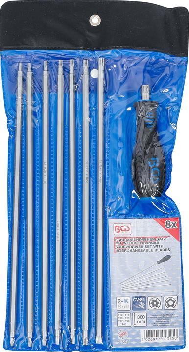 Actual product image BGS Screwdriver Set with interchangeable Blades T-Star (for Torx) / TS-Star (for Torx Plus) 8 pcs. (Pin-torx)