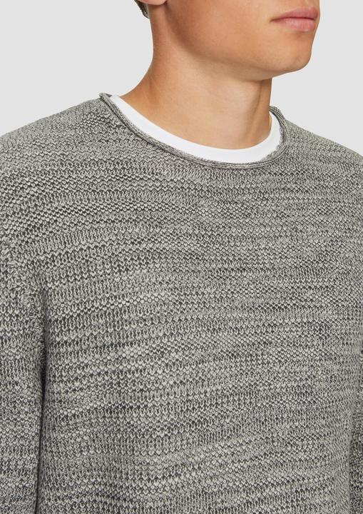 Produktbild s.Oliver Strickpullover Melierter Strickpullover mit Layering-Detail (S)