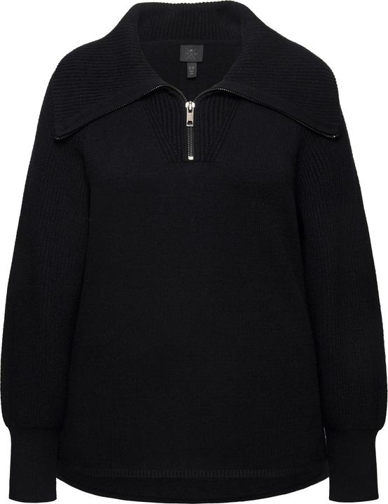 Image du produit Ulla Popken Pull camionneur, col montant côtelé avec fermeture à glissière, manches longues raglan (42, 44)