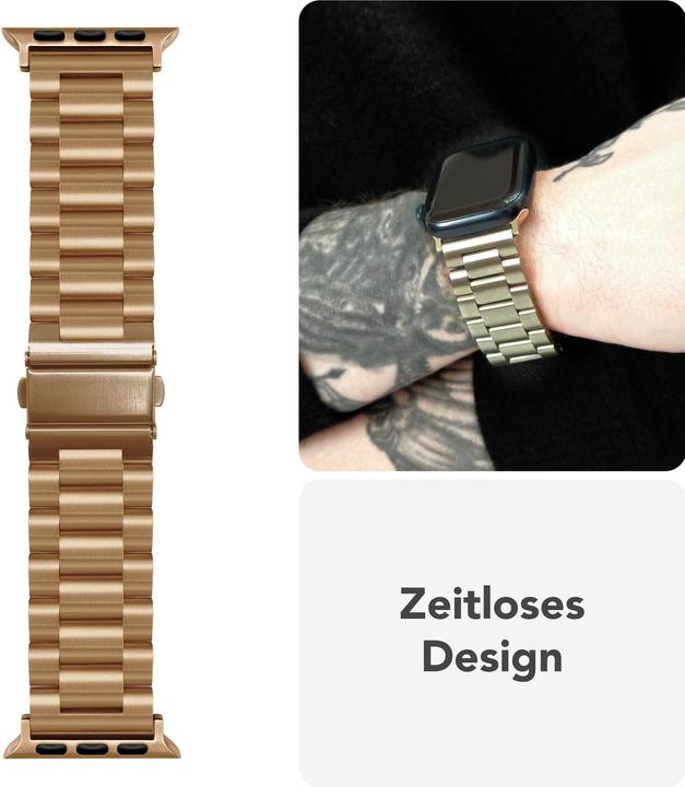 Produktbild Nalia Mova Edelstahl-Armband für Apple Watch, Metallarmband gebürstet - Stabil, Rostfrei & Matt (Edelstahl)