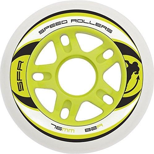 Actual product image Sfr Inline Skate Wheels Blanc / Jaune 2023 (76 mm)