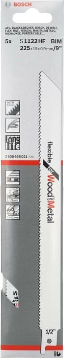 Produktbild Bosch Professional Zubehör Säbelsägeblatt S 1122 HF, Flexible for Wood and Metal, 5er-Pack