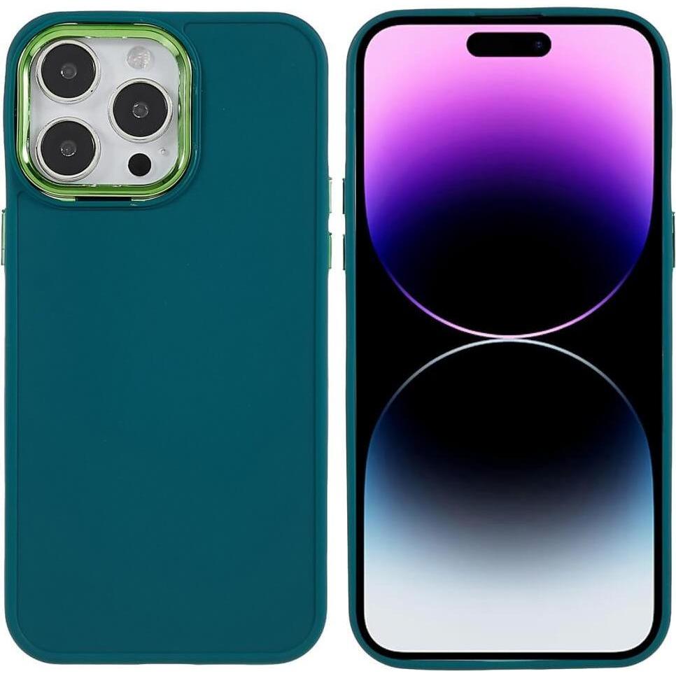 Cover-Discount iPhone 14 Pro - Silikonhülle mit Kameraschutz grün (Apple iPhone 14 Pro), Smartphone Hülle, Grün