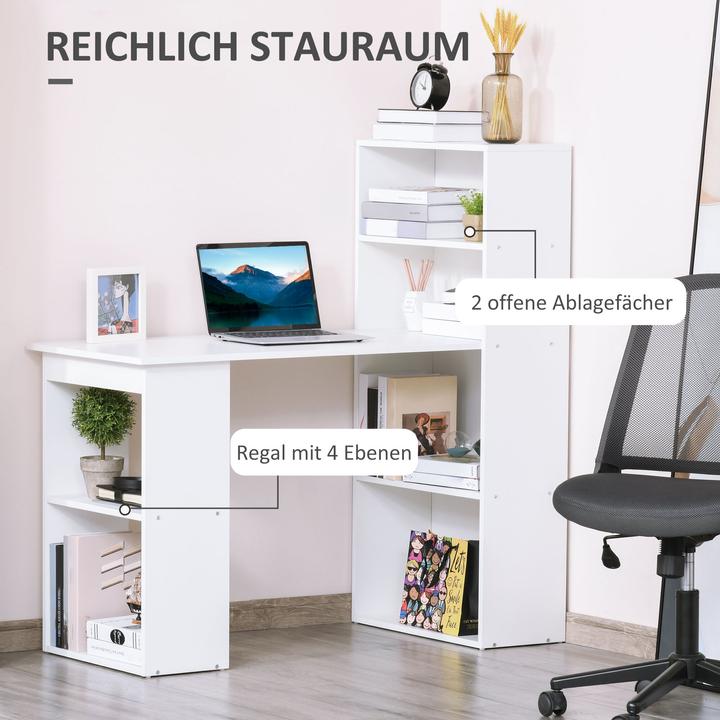 Image du produit Homcom Bureau avec 6 casiers de rangement (120 x 55 x 120 cm)