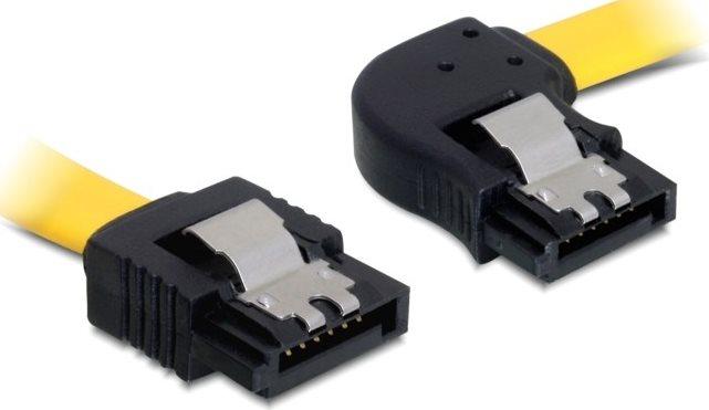Actual product image Delock SATA-3 cable: 50cm, metal clip,yellow (50 cm, SATA III)