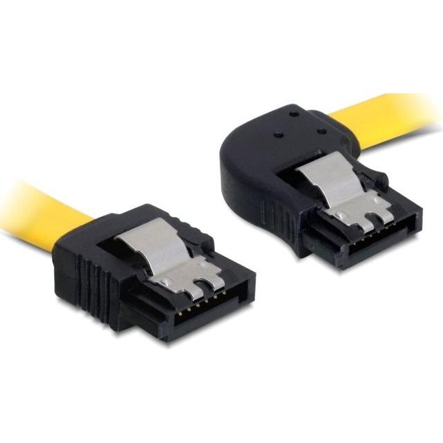 Delock SATA-3 Kabel: 30cm, Metall Clip,gelb, Interne Kabel (PC)